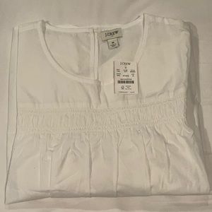 J CREW PUFF SLEEVE WHITE COTTON SHORT SLEEVE TOP
